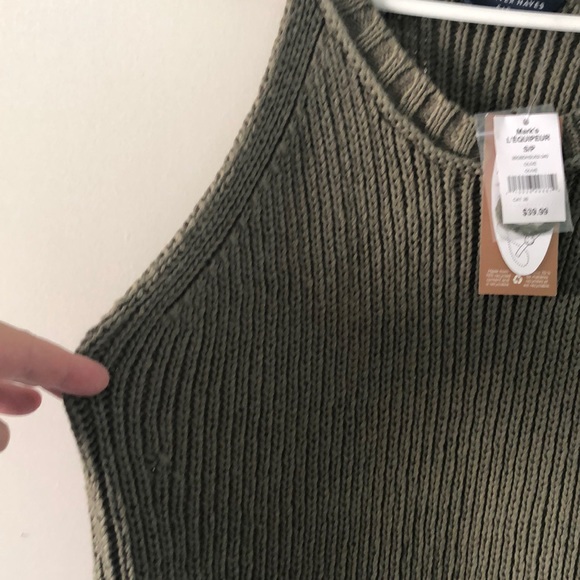 knit olive green tank - Picture 3 of 5